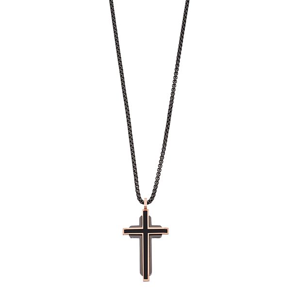 cross necklace layered