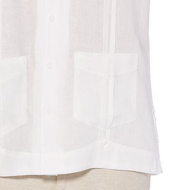 Men's Cubavera Classic-Fit Linen 4-Pocket Guyabera Short-Sleeved Button-Down Shirt
