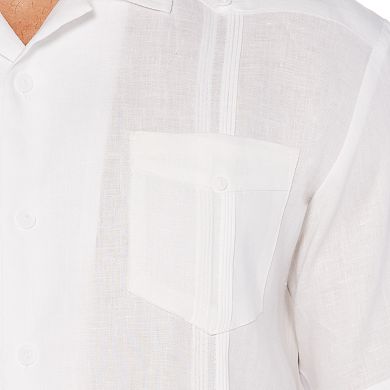 Men's Cubavera Classic-Fit Linen 4-Pocket Guyabera Short-Sleeved Button-Down Shirt