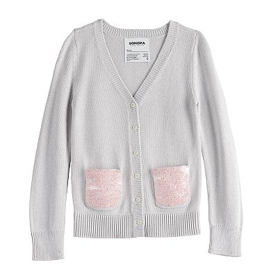 Girls 4-12 Sonoma Goods For Life® Sequined Cardigan