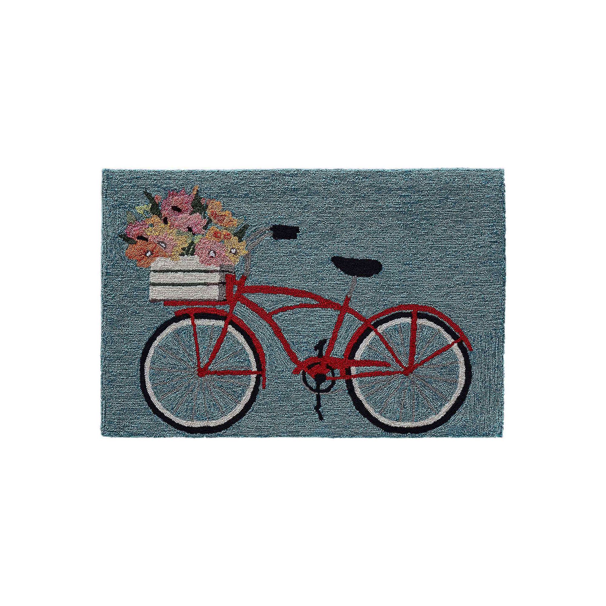 Liora Manne Frontporch Bike Ride Indoor Outdoor Rug, Blue