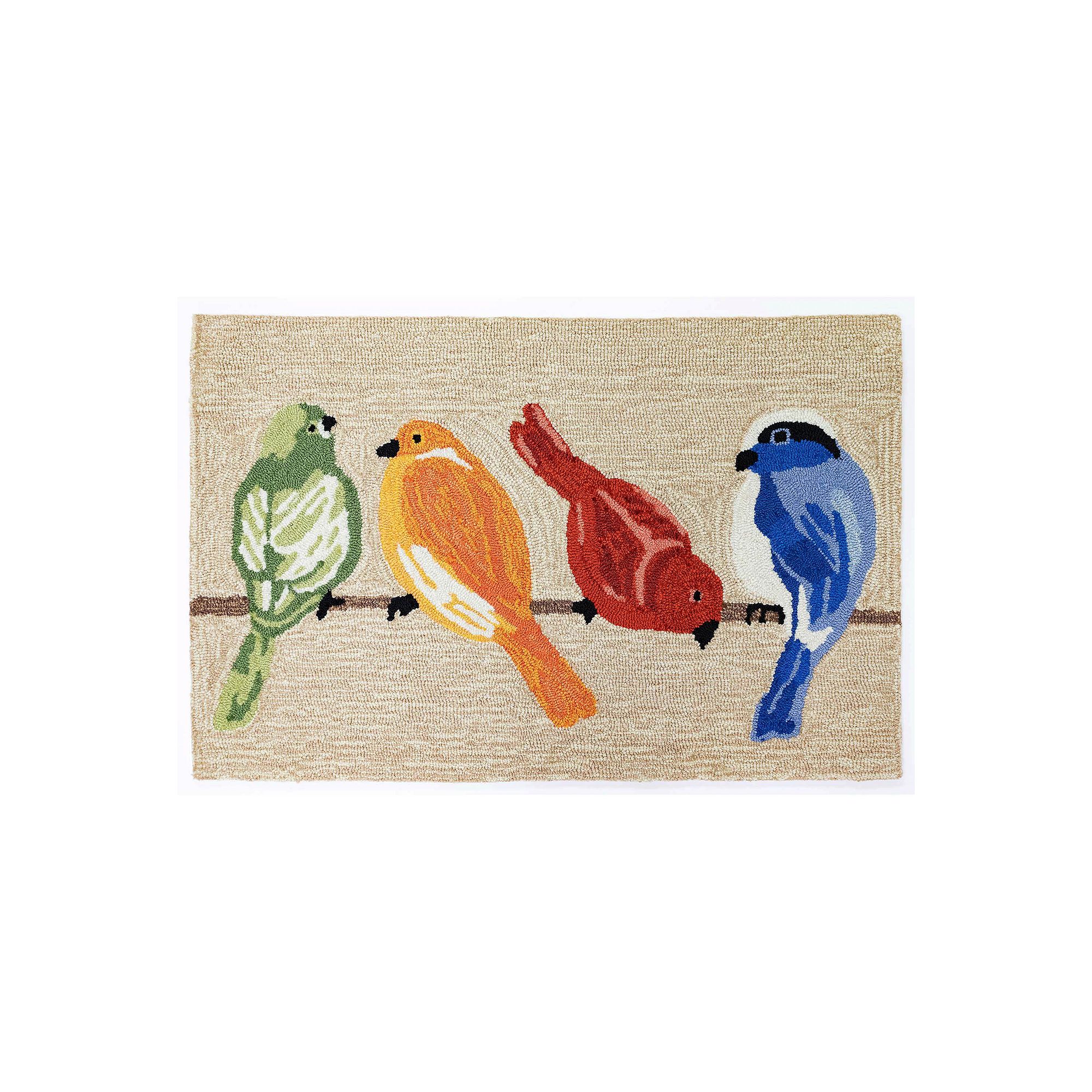 Liora Manne Frontporch Birds Indoor Outdoor Rug, Natural