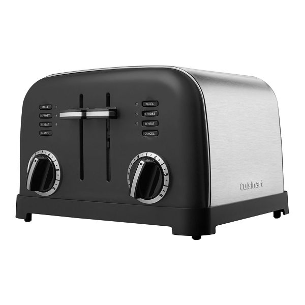 4-Slice Classic Metal Toaster (Black & Brushed Stainless Steel