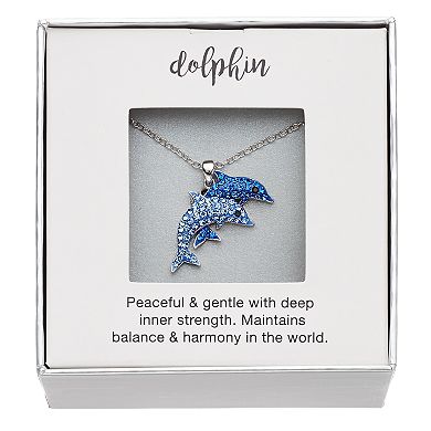 Crystal Collective Crystal Double Dolphin Pendant Necklace