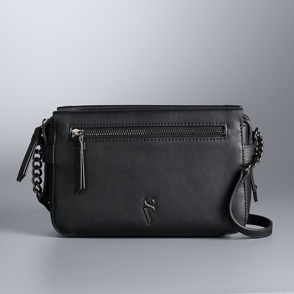 Simply vera wang purse handbag black with SV logo adjustable leather straps