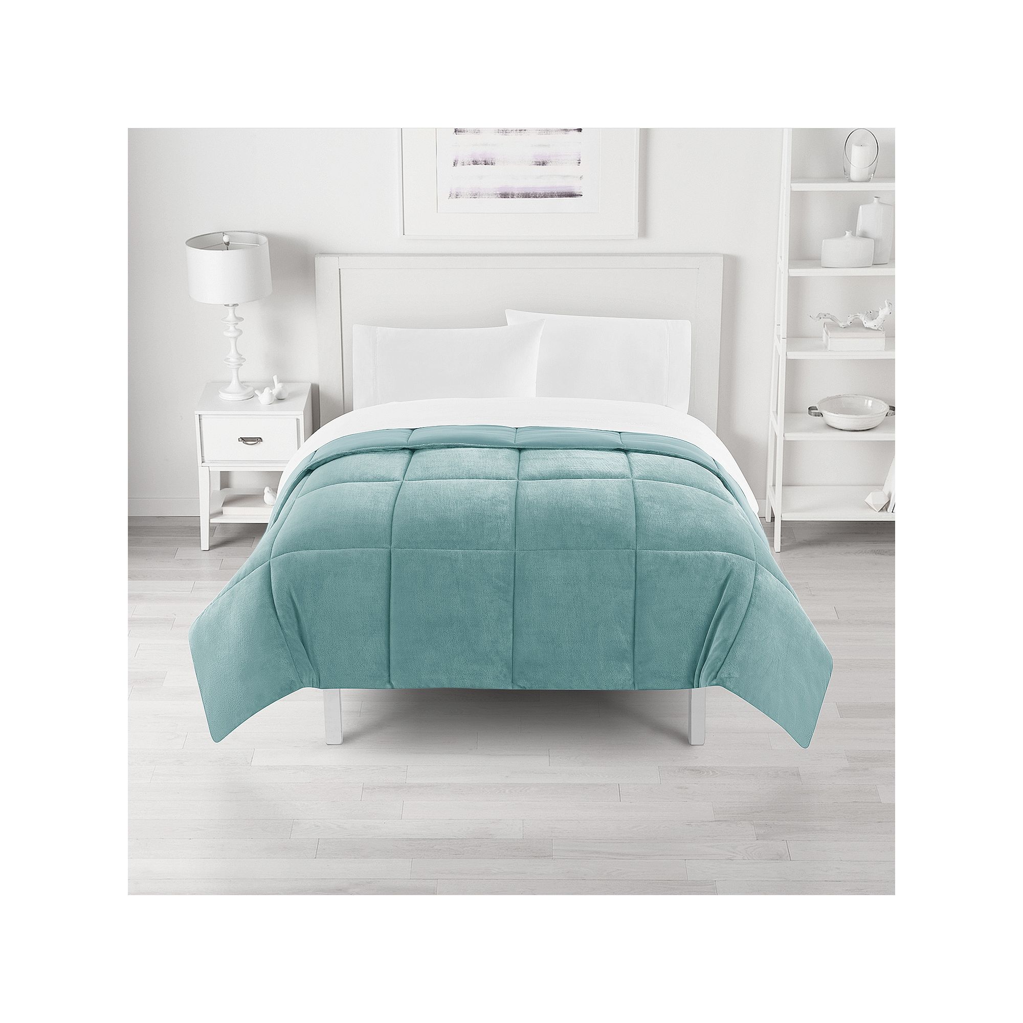 The Big One® Plush Down-Alternative Reversible Comforter, Cameo Blue