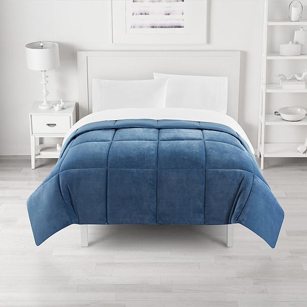 The Big One&reg; Plush Down-Alternative Reversible Comforter - Denim Blue (FULL/QUEEN)
