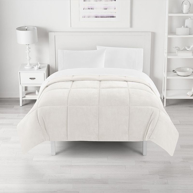 The Big One Plush Down-Alternative Reversible Comforter, White, Twin