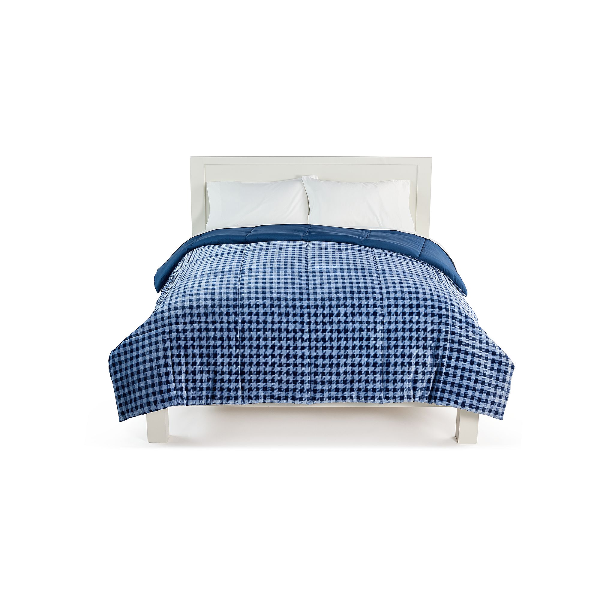 The Big One® Plush Down-Alternative Reversible Comforter, Blue Plaid