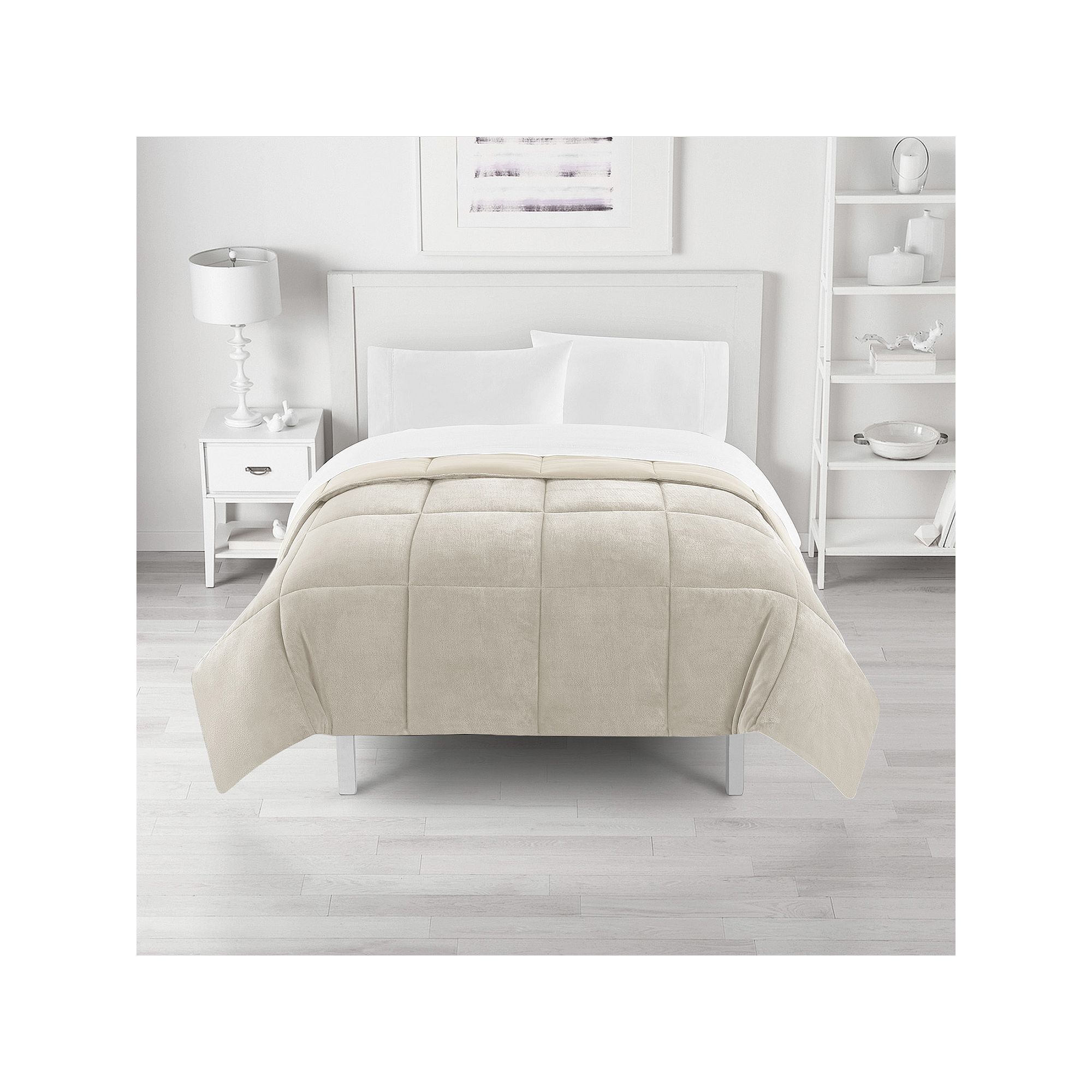 The Big One® Plush Down-Alternative Reversible Comforter, Brown Solid