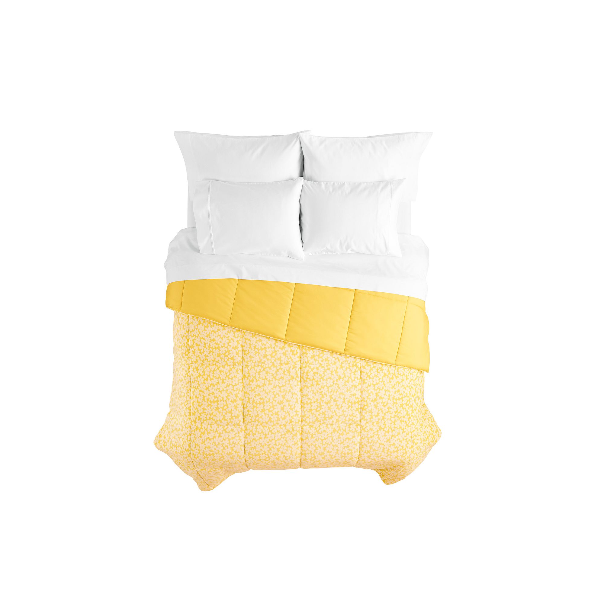 The Big One® Plush Down-Alternative Reversible Comforter, Yellow Floral