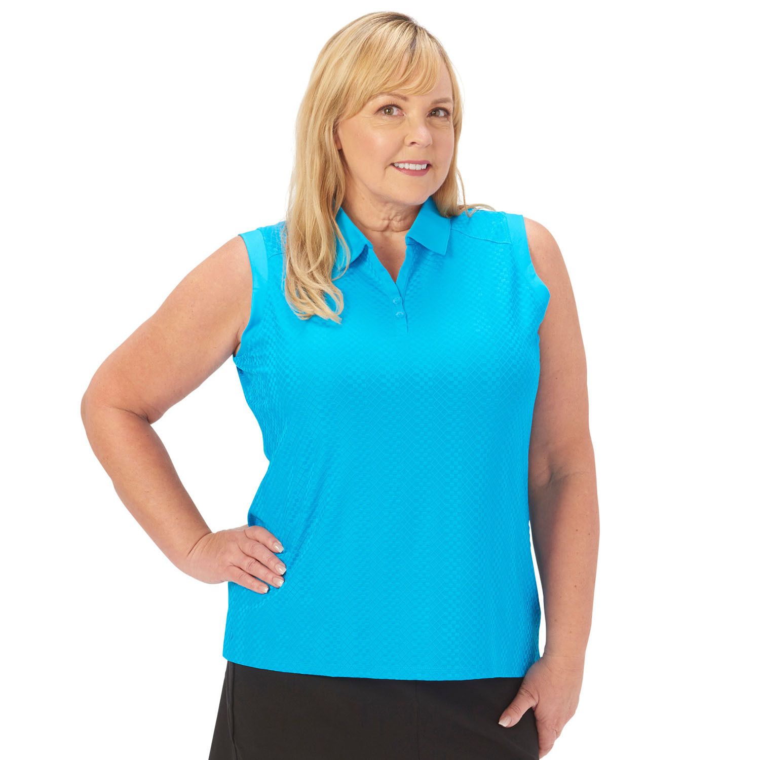 plus size women's sleeveless polo shirts