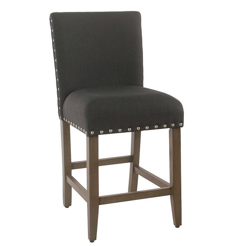 HomePop Blake Nailhead Counter Stool, Grey - 68410167 - Furniture Complete your styling for your kitchen with this H sku 68410167