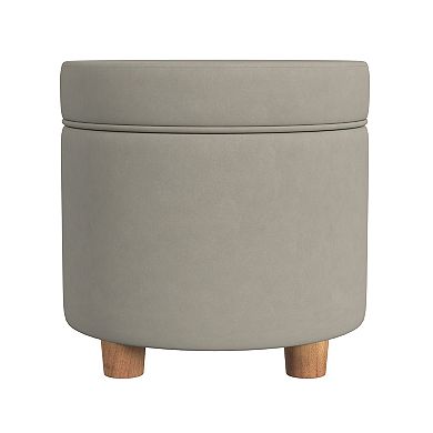 HomePop Round Tweed Storage Ottoman