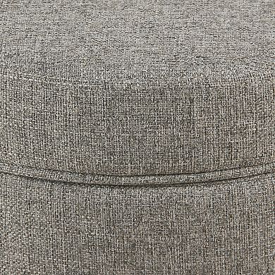 HomePop Round Tweed Storage Ottoman
