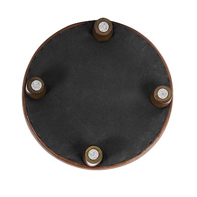 HomePop Round Tweed Storage Ottoman