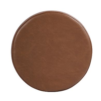 HomePop Round Tweed Storage Ottoman