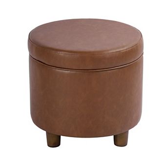 HomePop Round Tweed Storage Ottoman