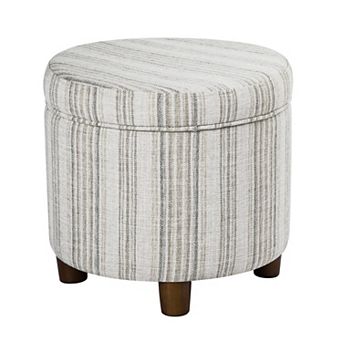 HomePop Round Tweed Storage Ottoman