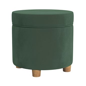 HomePop Round Tweed Storage Ottoman