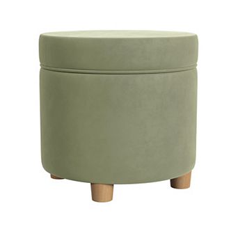HomePop Round Tweed Storage Ottoman