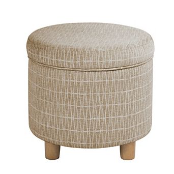 HomePop Round Tweed Storage Ottoman