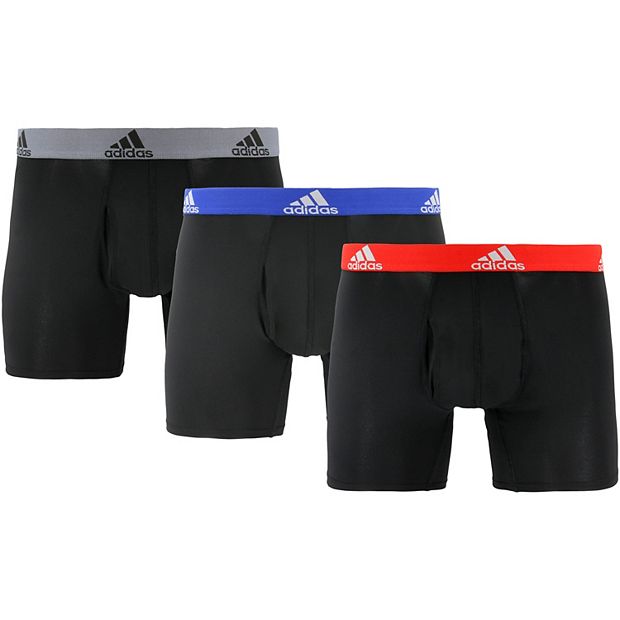 Adidas Men's Performance Tagless Boxer Brief Underwear (3-Pack) - Black 