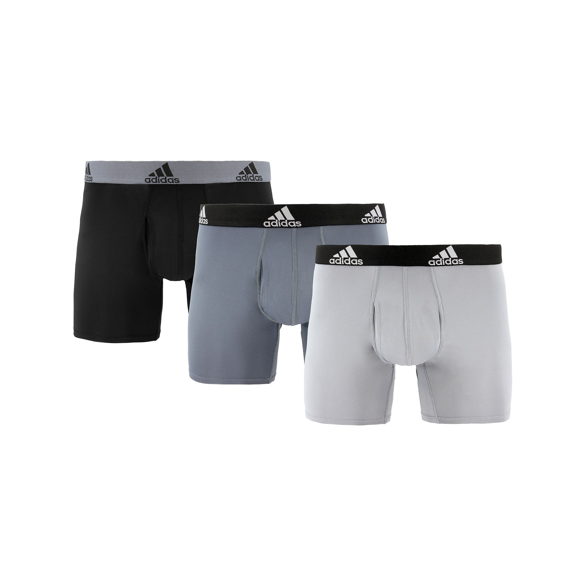 Big & Tall adidas 3-pack Performance Boxer Briefs, Mens, Size: 4XL, Black 