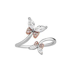 PRIMROSE Sterling Silver Cubic Zirconia Butterfly Ring