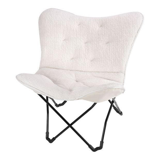 White faux best sale fur butterfly chair