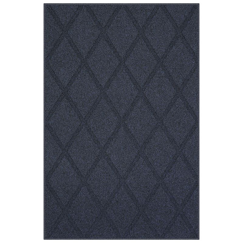 Sonoma Goods For Life Solid Diamond Area & Washable Throw Rug, Blue, 5X7 Ft