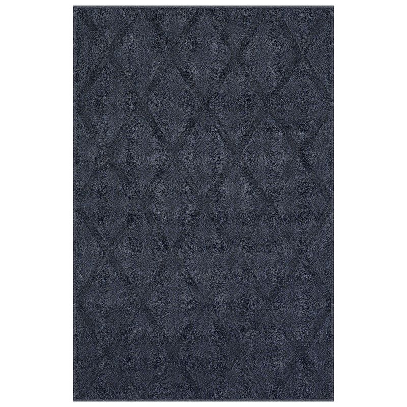 Sonoma Goods For Life Solid Diamond Area & Washable Throw Rug, Blue, 7X10 Ft