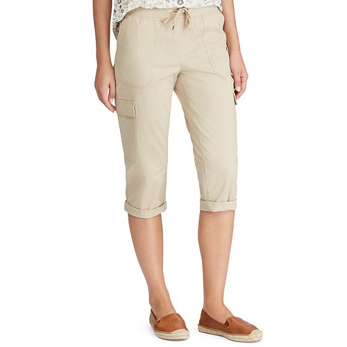 Women's Chaps Pull-On Drawstring Cargo Capris