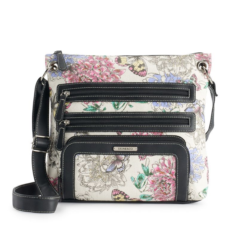 Stone & Co. Floral Super Crossbody Bag, Natural