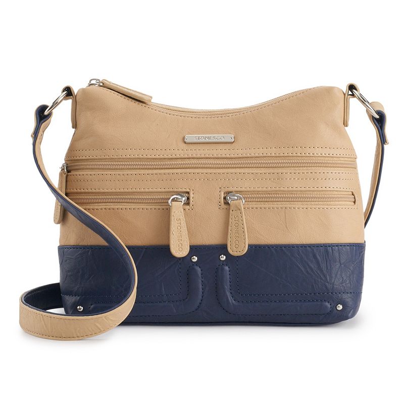 Stone & Co. Irene Double-Entry Leather Hobo Bag, Dark Beige