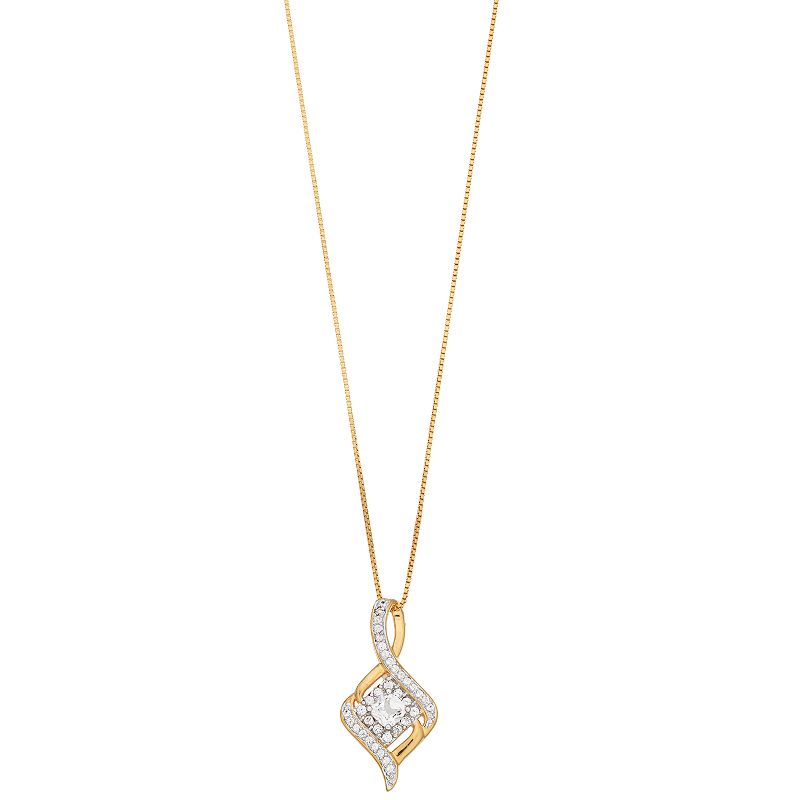 Pure Radiance Lab-Created White Sapphire & Diamond Accent Pendant Necklace