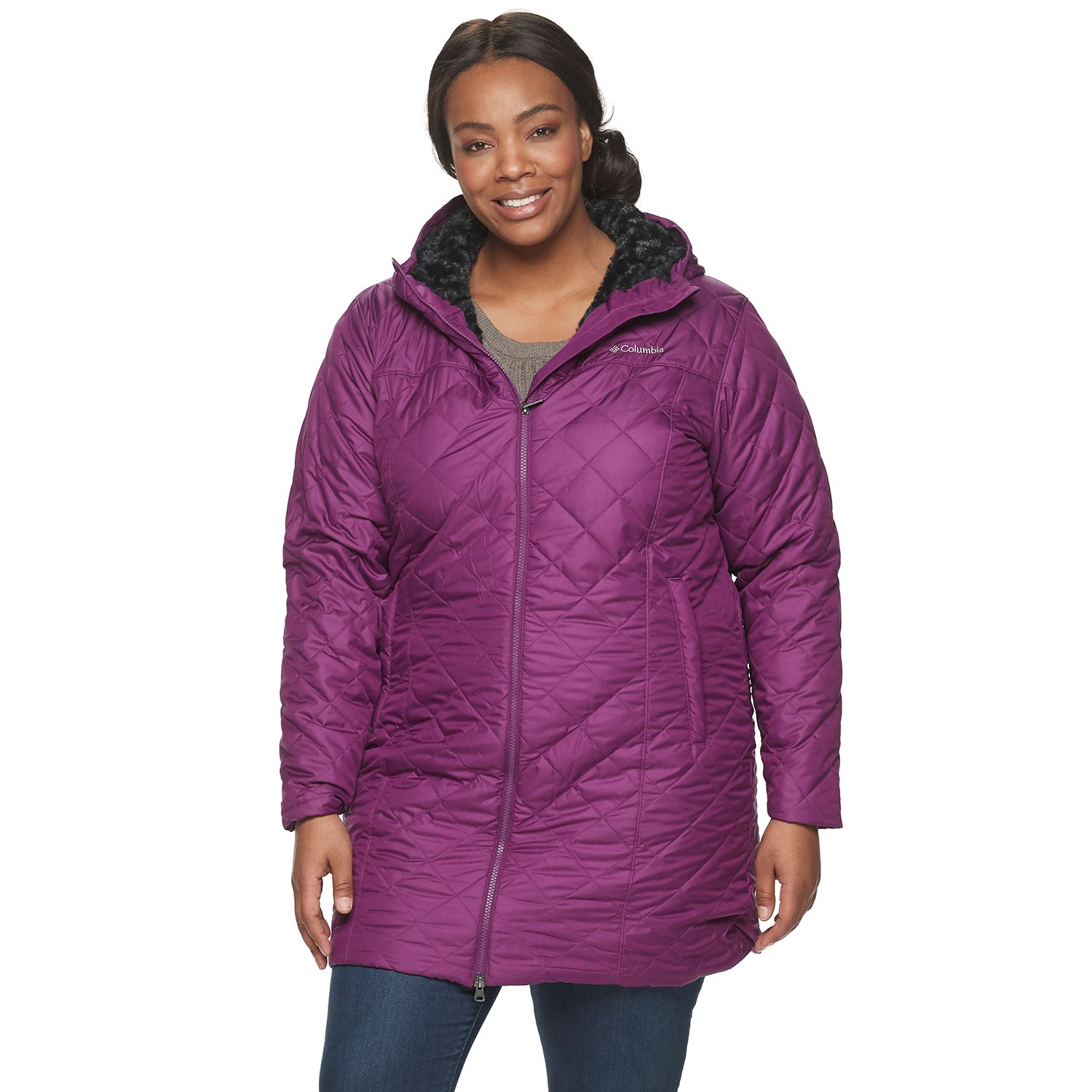 plus size columbia copper crest hooded quilted jacket