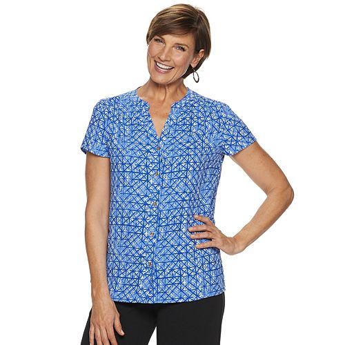 Women's Dana Buchman Short Sleeve Button Down Top