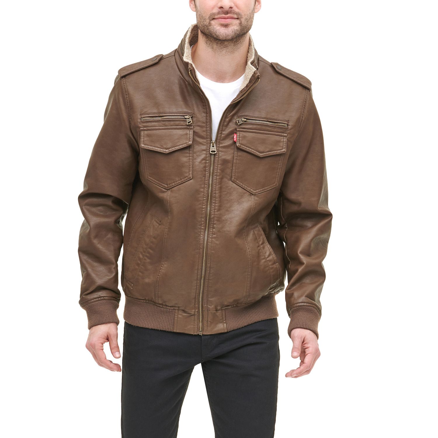 Aviator Sherpa-Lined Bomber Jacket