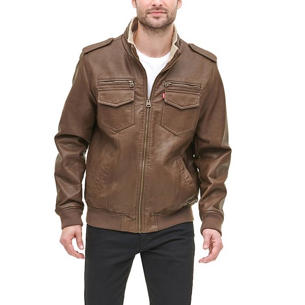 Mens sherpa clearance lined bomber jacket