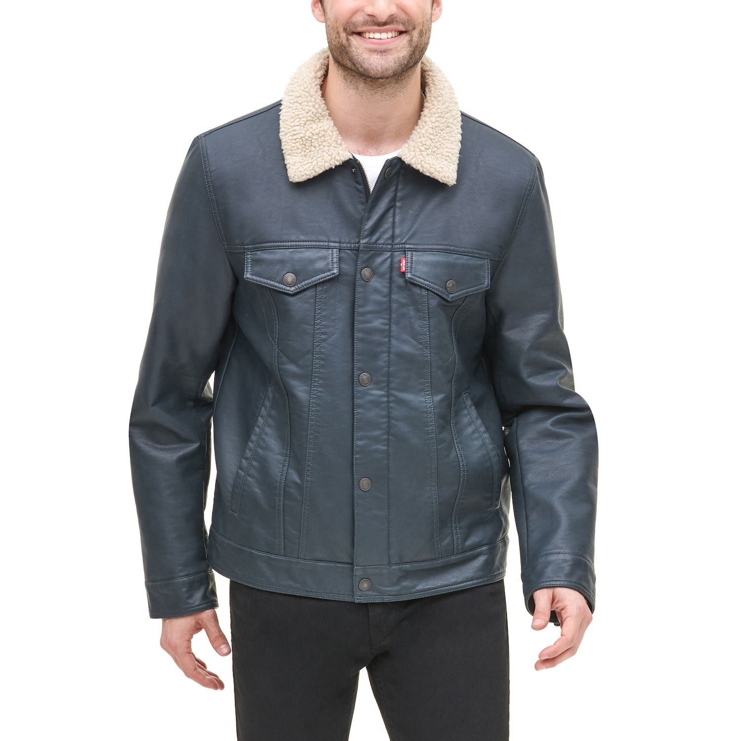 levis leather jacket sherpa