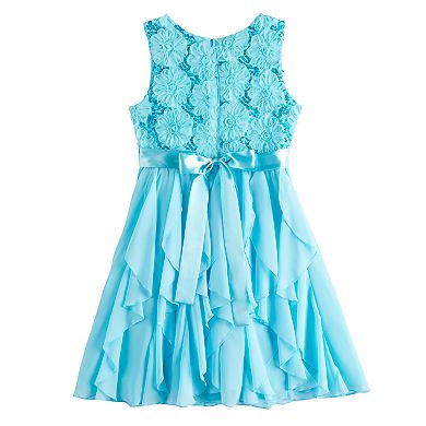 Girls 4-16 & Plus Size Knitworks Floral Ruffle Bow Dress