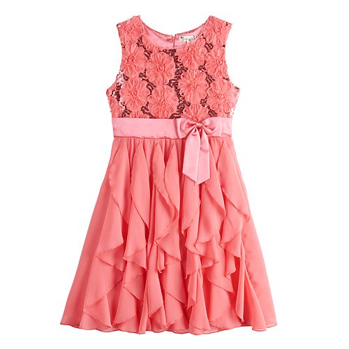 Girls' Knitworks Sleeveless Soutache Bodice Fairie Dress with Bow