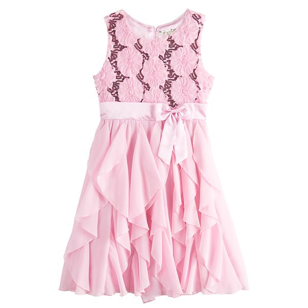 Girls 4-16 & Plus Size Knit Works Floral Ruffle Bow Dress
