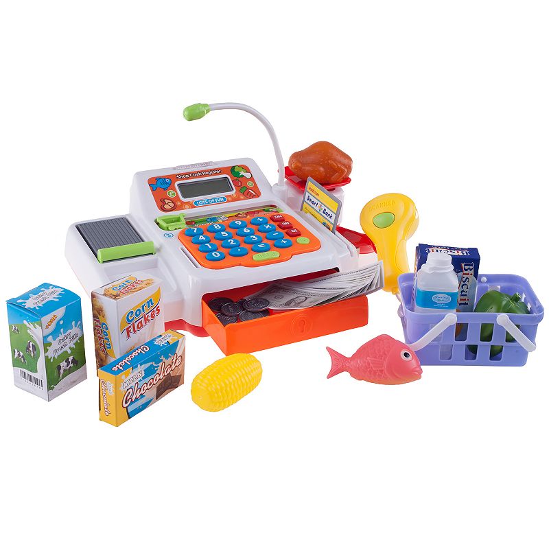 Hey! Play! Pretend Cash Register Supermarket Playset, Multicolor