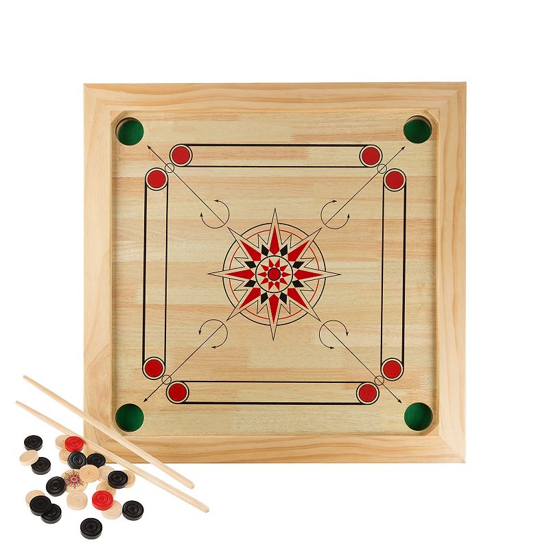 Hey! Play! Carrom Board Game- Classic Strike and Pocket Table Game, Multico