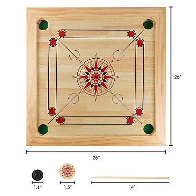 Hey! Play! Carrom Board Game- Classic Strike and Pocket Table Game