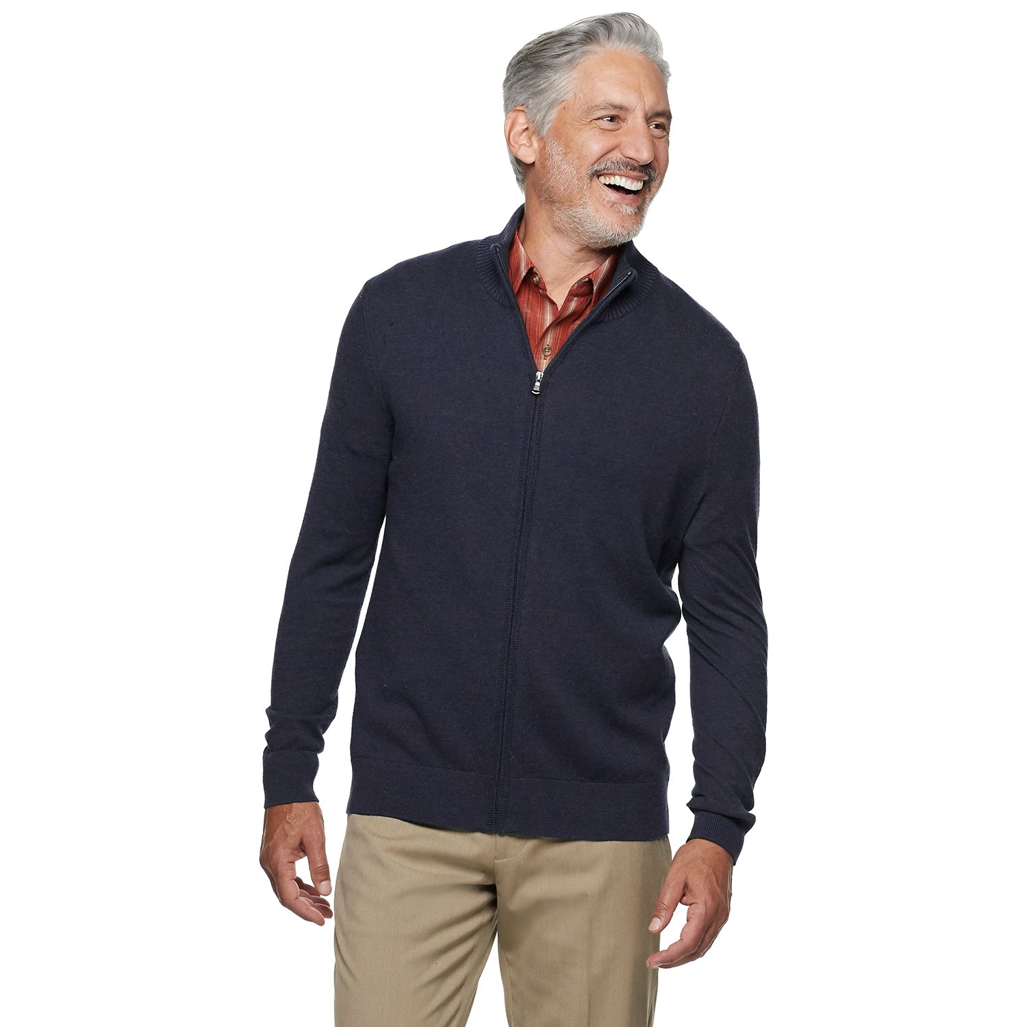 business casual zip up sweater