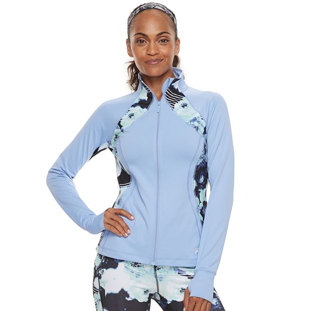 Women s FILA SPORT Print Thumb Hole Zip Up Jacket