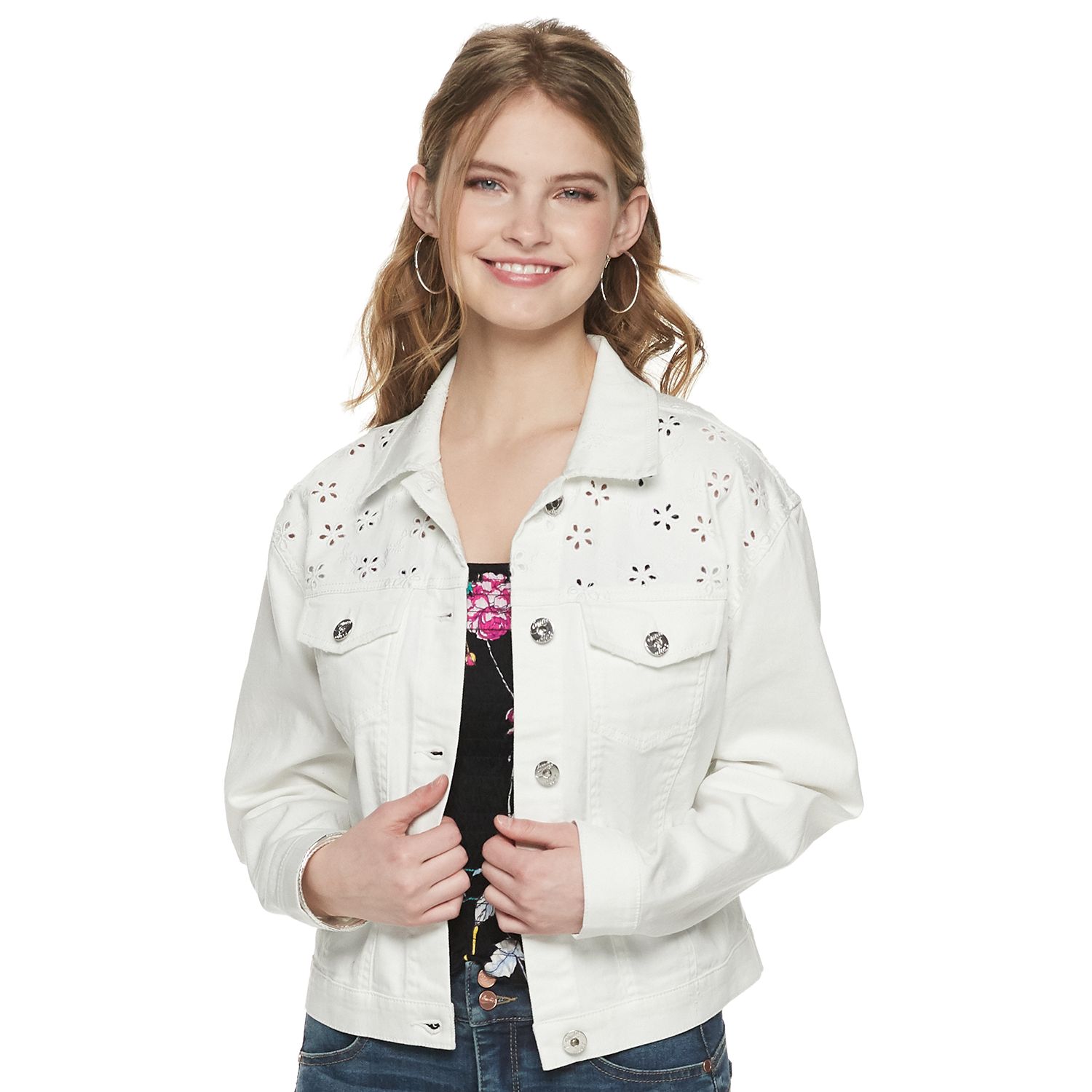 kohls white denim jacket